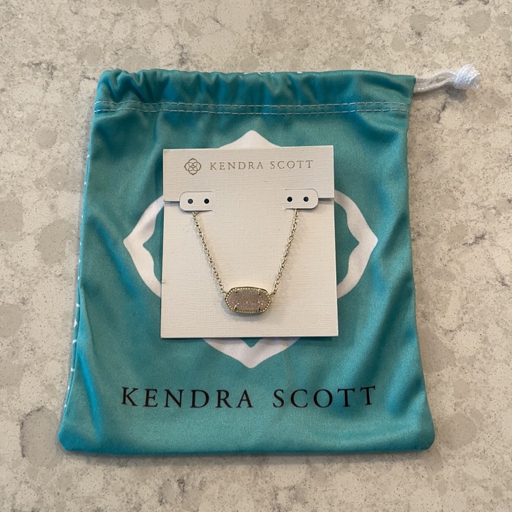 Kendra Scott Elisa Gold Iridescent Druzy Necklace